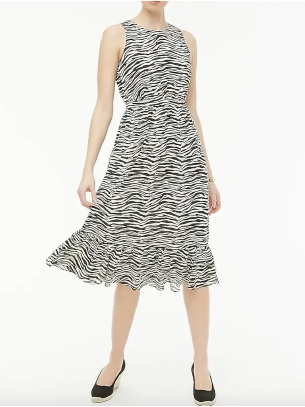 J. Crew Sleeveless Dress in Zebra Print, size 12 NWT